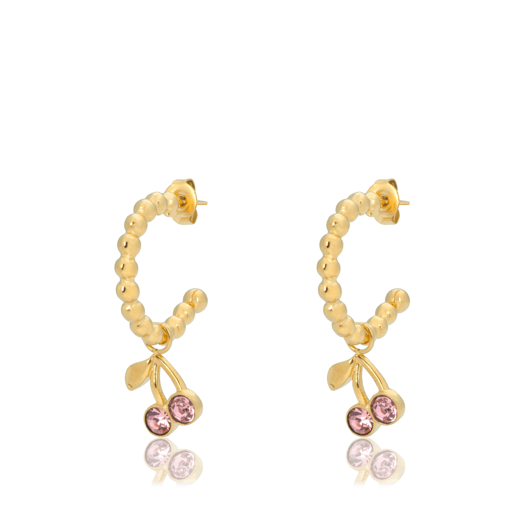 Gold Cherry Earrings - Somewhere Someday