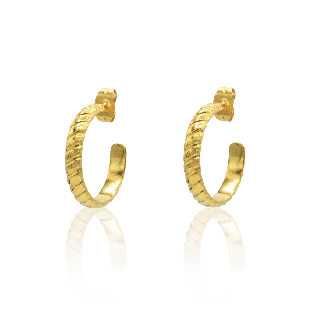 Gold Lined Hoop Earrings