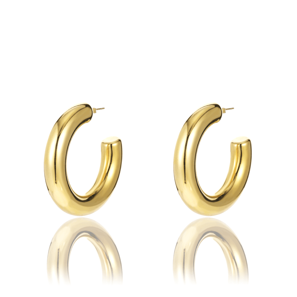 Gold Bold Hoop Earrings - Somewhere Someday