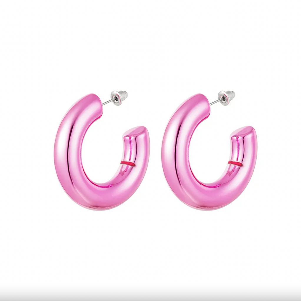 Pink Metallic Earrings